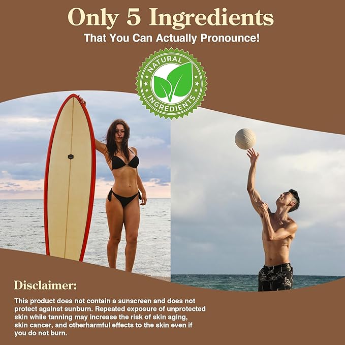 Gallagher's Natural Sun Tan Oil with Aloe, Olive, Coconut and Avocado Oil. 8 oz