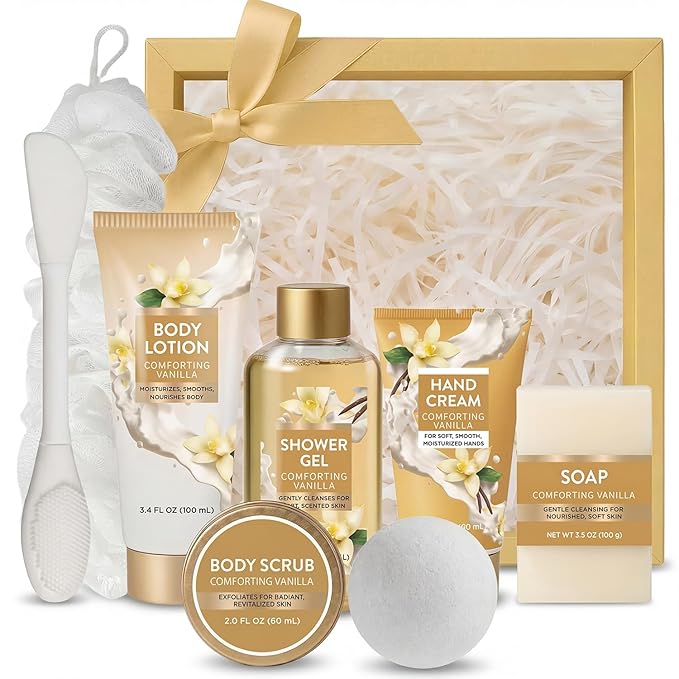 Spa Luxetique Gifts for Women 8pcs Vanilla Bath and Body Works Gift Set for Women Self Care Spa Gift for Womens Birthday Gift for Womens Grandma Mom Sister Friend Mothers Day Gifts for Mom