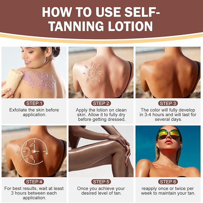 Self Tanner Cream,Natural Plant-Based Formula,Self-Adjusting Color for All Skin Tones,Streak-Free Gradually develops Fake Tan,Sunless Tanner lotion,Bronzing Body Cream For Woma & Man,Fair to Dark