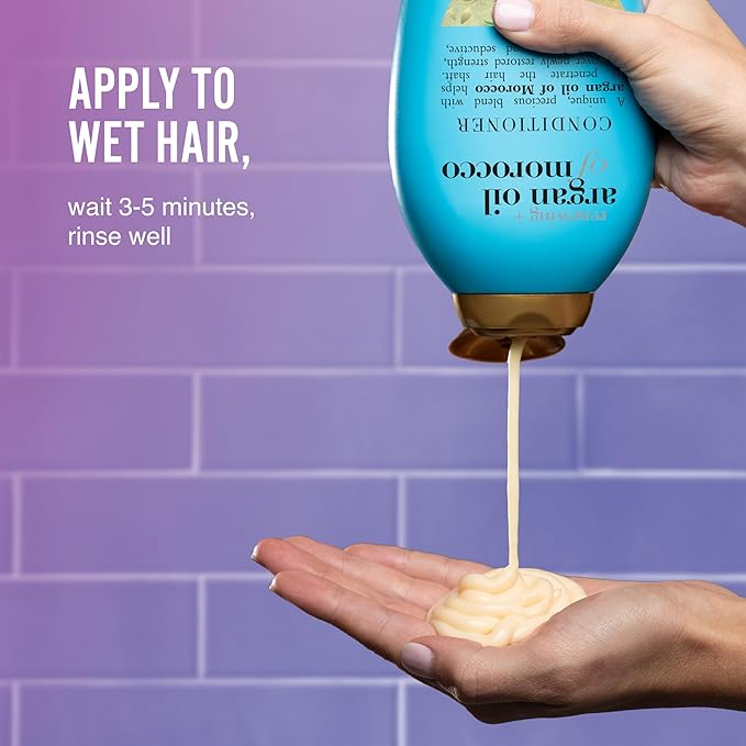 OGX Renewing + Argan Oil of Morocco Conditioner, Repair Conditioner & Argan Oil Helps Strengthen & Repair Dry, Damaged Hair, Paraben-Free, Sulfate-Free Surfactants, 13 fl. oz (Pack of 2)