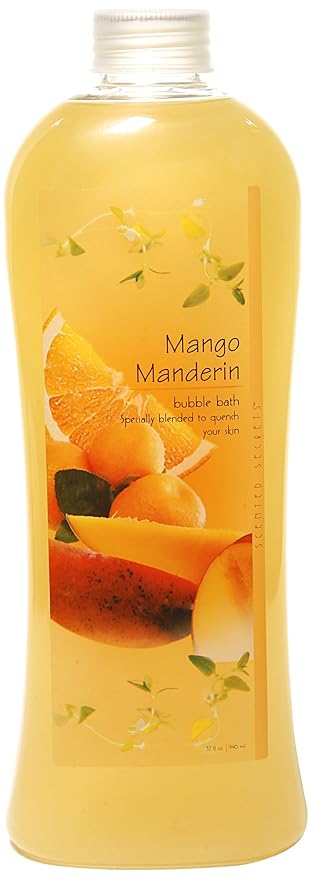 Bubble Bath, 32 Oz Large Bulk Bottle | Luxurious Bubble Bath for Adults & Kids | Relaxing & Moisturizing | Refreshing, Mango Mandarin