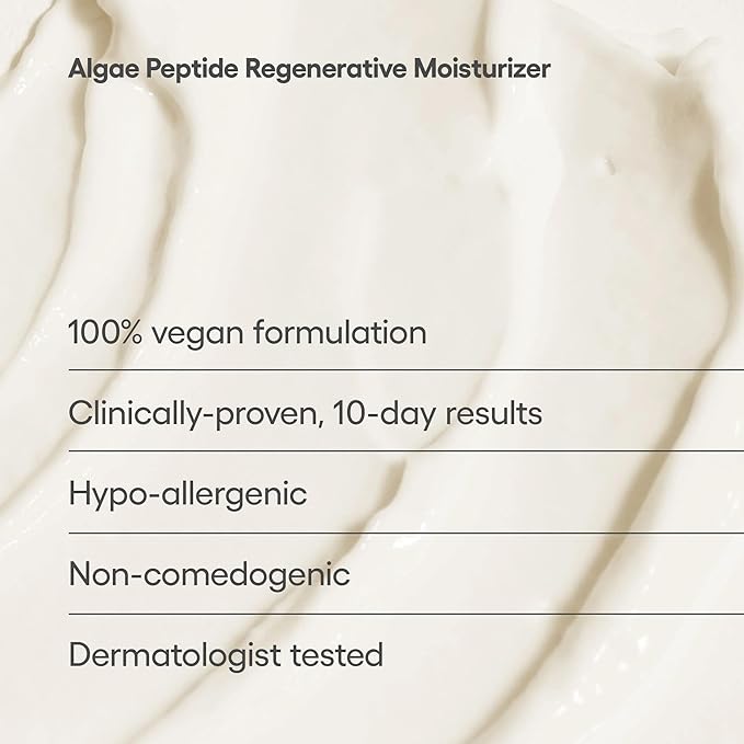 Algenist Algae Peptide Regenerative Face Moisturizer - Restorative Wrinkle Cream + Peptide Moisturizer for Instant Hydration + Skin Barrier Protection - Formulated with Patented Alguronic Acid (2 oz)