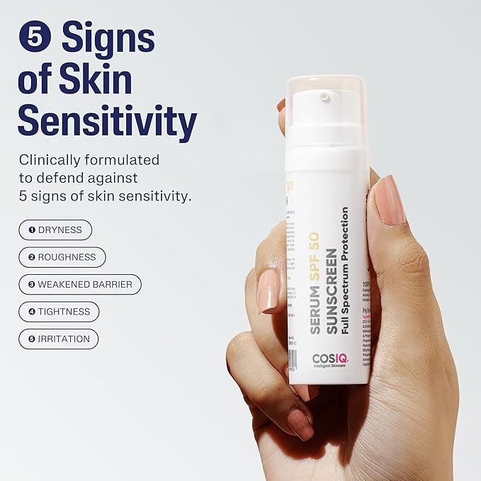 Cos-IQ Sunscreen SPF 50 Serum, PA++++ | For Oily, Dry, Acne-prone Skin |Ultra Lightweight Texture |Non-Greasy |No White Cast |Broad Spectrum Protection & Blue Light Protection | For Men & Women | 30ml
