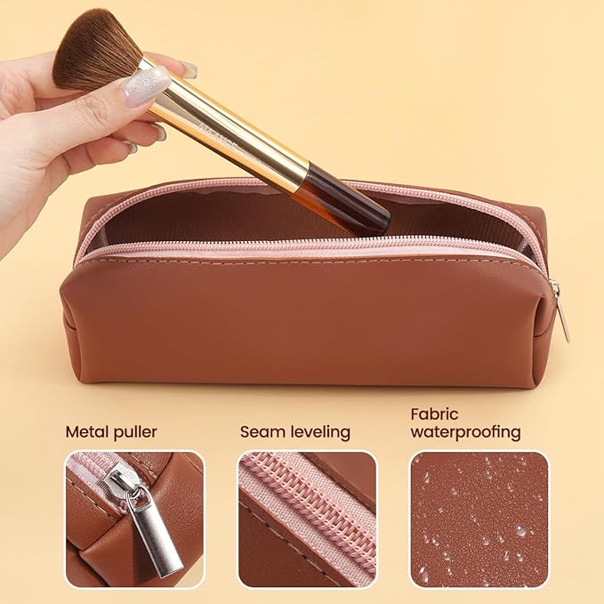 MAANGE 13 PCS Makeup Brushes Professional Make Up Brushes Premium Synthetic Powder Concealers Brushes Travel Makeup Brush Set with Case (Gold)