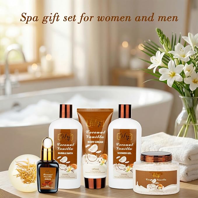 Mothers Day Gifts for Women - 7-Piece Nourishing Bath & Body Gift Set, Bath Collection | Valentines Day Gifts for Mom, Fathers Day, Birthday, Self Care Kit, Christmas Gift, All Occasion Gift