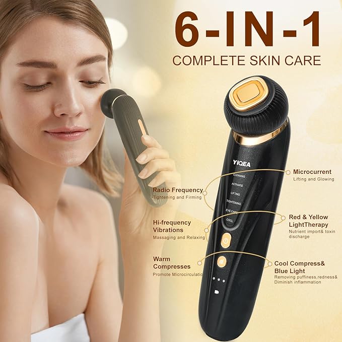 Facial Massager 6‑in‑1 Anti‑Aging Skin Tightening for Face and Neck Lifting & Firming Beauty Device