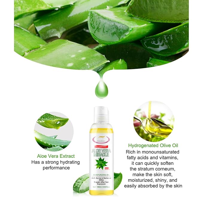 AICHUN BEAUTY Aloe Vera Moisturizing Oil Anti-Acne Remove Mites Repair After Sun Exposure 100ml/3.03fl.oz