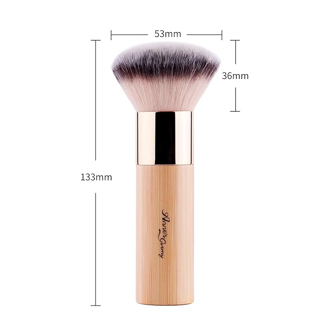 ANNE'S GIVERNY Makeup Foundation Sponge Brush Bronzer Loose Powder Blush Finish Airbrush Buffer Contour Kabuki Blender (Bamboo)