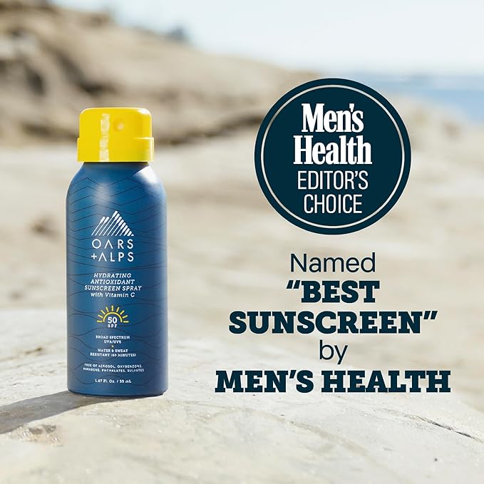 Oars + Alps SPF 50 Face & Body Broad Spectrum Sunscreen Spray | Fast-Absorbing, Lightweight, Non-Greasy, Hawaii Reef Act 104 Compliant, Water-Resistant, Octinoxate + Oxybenzone Free, 1.87 Oz, 4 Pack