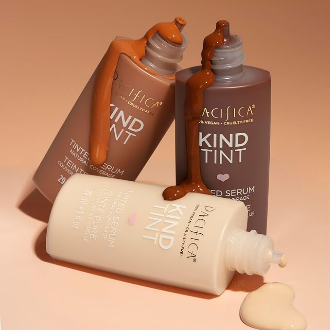 Pacifica Tinted Moisturizer – Kind Tint Serum, Lightweight Hydrating Foundation with Vegan Collagen & Hyaluronic Acid for Dewy Glow, Buildable Coverage, Vegan, 1 fl oz (Shade 09)