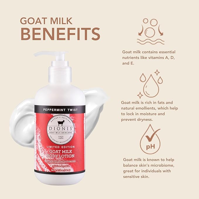 Dionis Goat Milk Body Lotion Peppermint Twist 8.5 oz (Pack of 1)