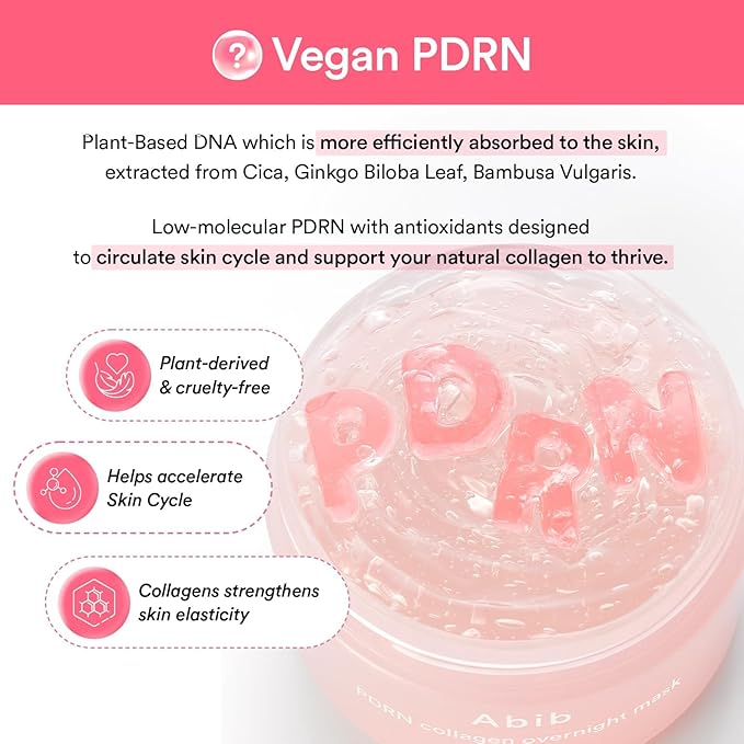 Abib PDRN Collagen Overnight Face Mask Firming Jelly 2.7 fl oz | Korean Sleeping Mask for Rejuvenation | Elasticity Boost & Plumping