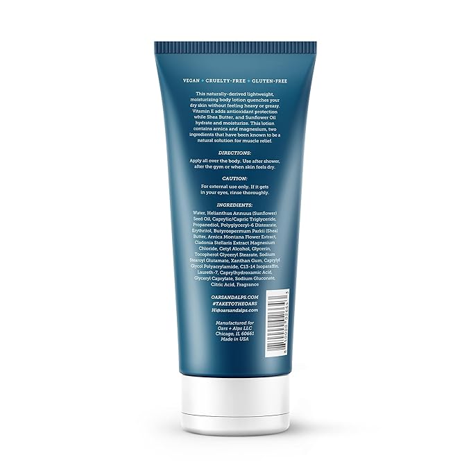 Oars + Alps Body Lotion, Moisturizing Body Lotion with Vitamin E, Shea Butter & Magnesium for All Skin Types, Hydrating, Soothing, Quick Absorbing, Non Greasy, Fresh Ocean Splash, 8oz