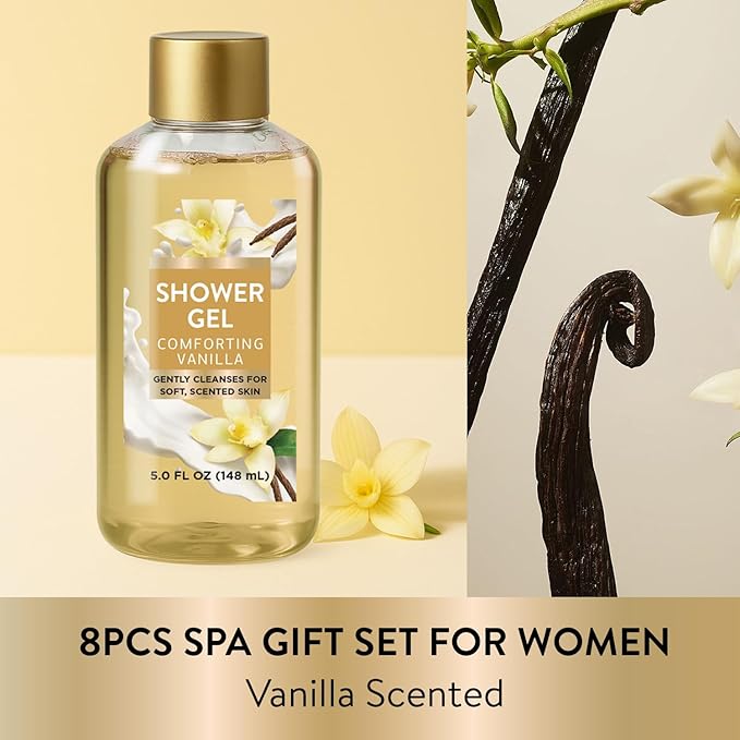 Spa Luxetique Gifts for Women 8pcs Vanilla Bath and Body Works Gift Set for Women Self Care Spa Gift for Womens Birthday Gift for Womens Grandma Mom Sister Friend Mothers Day Gifts for Mom