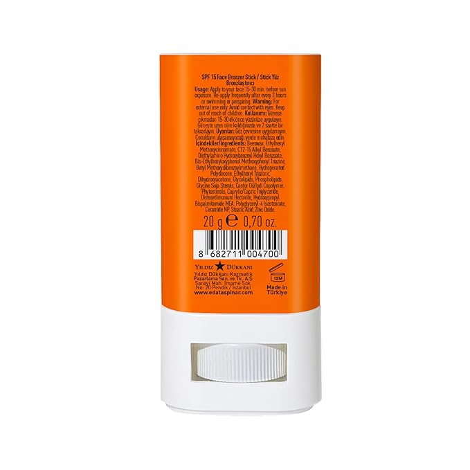 Eda Taspinar SPF 15 Bronzer Face Stick – Glow Sunscreen for Face I Lightweight Non Greasy Sun Protection – No White Cast – Travel Size Makeup Friendly Sun Stick (20 g/0.7 fl oz) 1 Pack