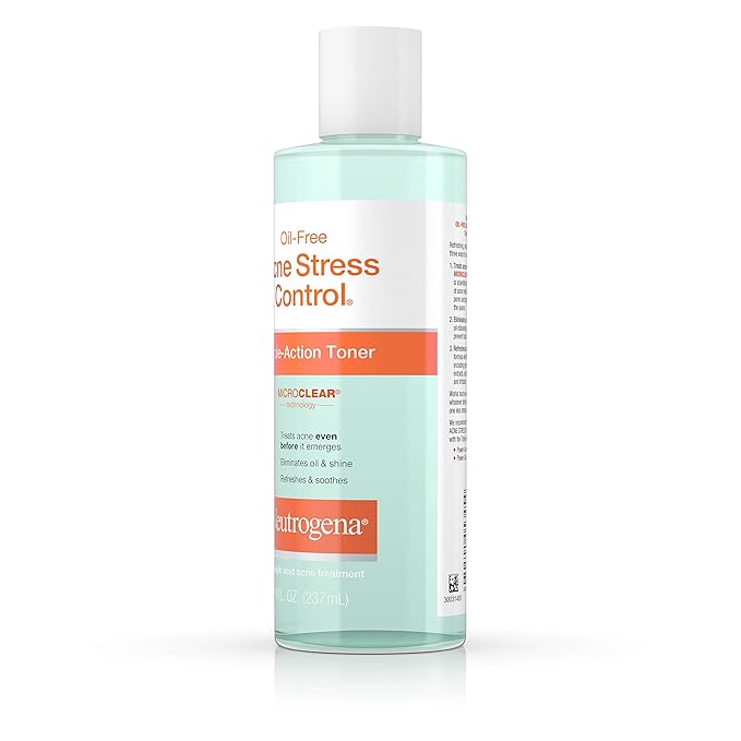 Neutrogena Oil-Free Acne Stress Control Triple-Action Toner, 8 Fluid Ounce (Pack of 2)