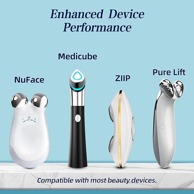 TonGass Conductive Gel for Microcurrent & LED Facial Devices, Hydrating Smooth Glide Gel with Hyaluronic Acid & Collagen Peptides, Lightweight Non-Sticky Skincare Gels for Device Use