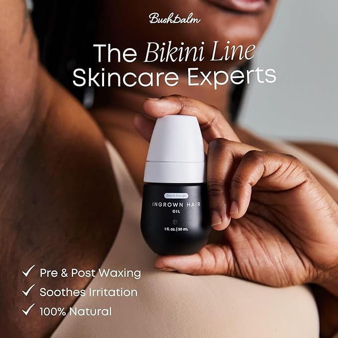 Bushbalm Ingrown Hair Oil - Helps Prevent and Repair Skin from Ingrown Hairs, Razor Burn & Underarm Bumps - Soothe Skin from Post Shave Itchiness, Irritation and Redness, 30 ml - Sweet Escape Oil