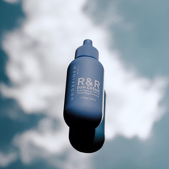 Undefined R&R Sun Crème SPF 50 – 3-in-1 Moisturizing Sunscreen with Ceramides, CoQ10, Niacinamide, Resveratrol, no white cast reverse emulsion to hydrate and protect skin, 1.7oz
