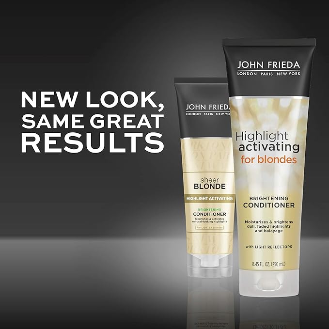 John Frieda Sheer Blonde Highlight Activating Conditioner, Brightening Conditioner for Blonde Hair, Maintains Moisture and Enhances Color with Avocado Oil, 8.45 Oz, Pack of 2