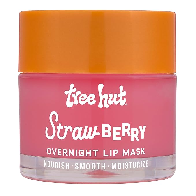 Tree Hut Strawberry Overnight Lip Mask, Easter Gifts for Women, Hydrating Lip Treatment, Leave On Overnight for Soft, Smooth Lips, 0.6 oz