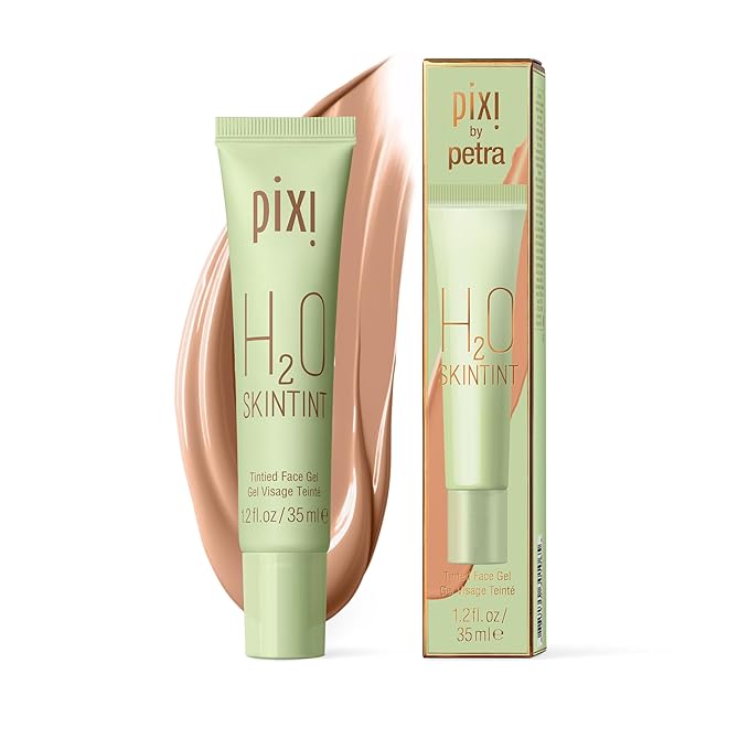 Pixi H2O SkinTint | Tinted Gel Moisturizer | Lightweight, Hydrating & Water-Resistant | Evens Tone & Reduces Redness | Tan | 1.2 fl oz/35 ml