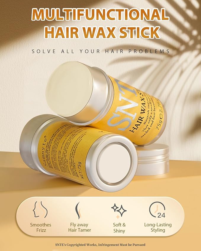 Samnyte Hair Wax Stick, Gel Tamer for Flyaways, Nourishing Slick Stick Pomade for Women & Kids, Slick Back & Styling Cream, Hair Styling Accessories for Teen Girls Gifts, 2.7 Fl Oz | Nourishing, for Women & Kids, Gel Tamer, for Flyaways, Bun Maker, 2.7...