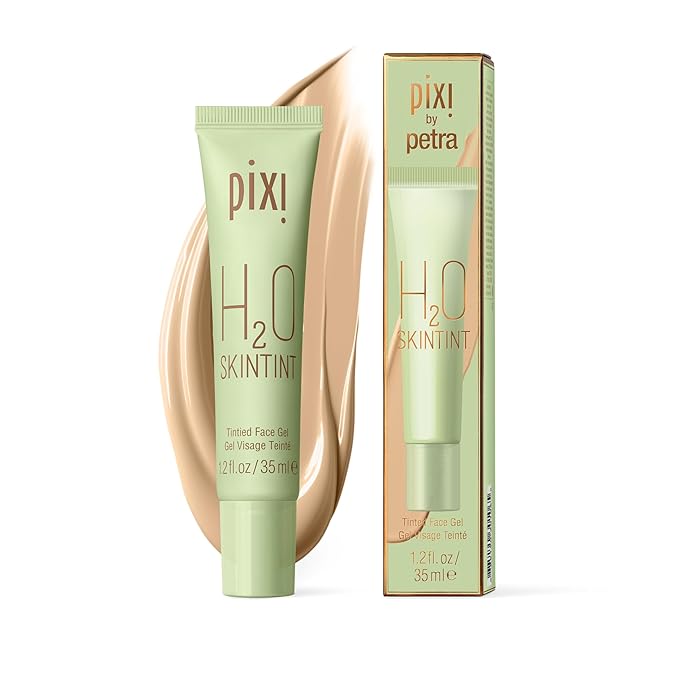 Pixi H2O SkinTint | Tinted Gel Moisturizer | Lightweight, Hydrating & Water-Resistant | Evens Tone & Reduces Redness | Beige | 1.2 fl oz/35 ml