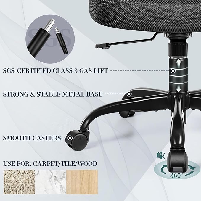 FelixKing Office Chair, Ergonomic Desk Chair with Adjustable Height and Lumbar Support Swivel Lumbar Support Desk Computer Chair with Flip up Armrests for Conference Room (Black),Pack of 5