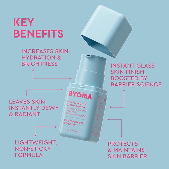 BYOMA Milky Toner & Phyto-Mucin Glow - Ultra-Hydrating Toner + Plumping Serum for Dewy, Glass-Like Complexion - Soothes, Primes & Supports Moisture Barrier - 5.07 fl oz + 1.35 fl oz
