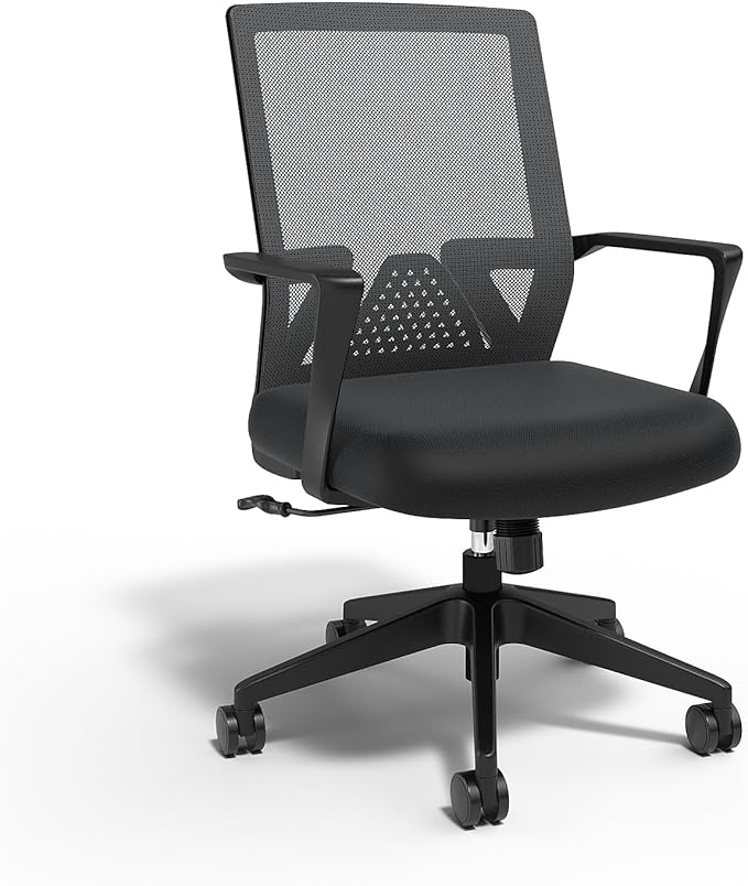 STAPLES Cartwright Ergonomic Office Desk Chair, Adjustable with Breathable Mesh & Lumbar Support, Perfect for Home & Office, Black