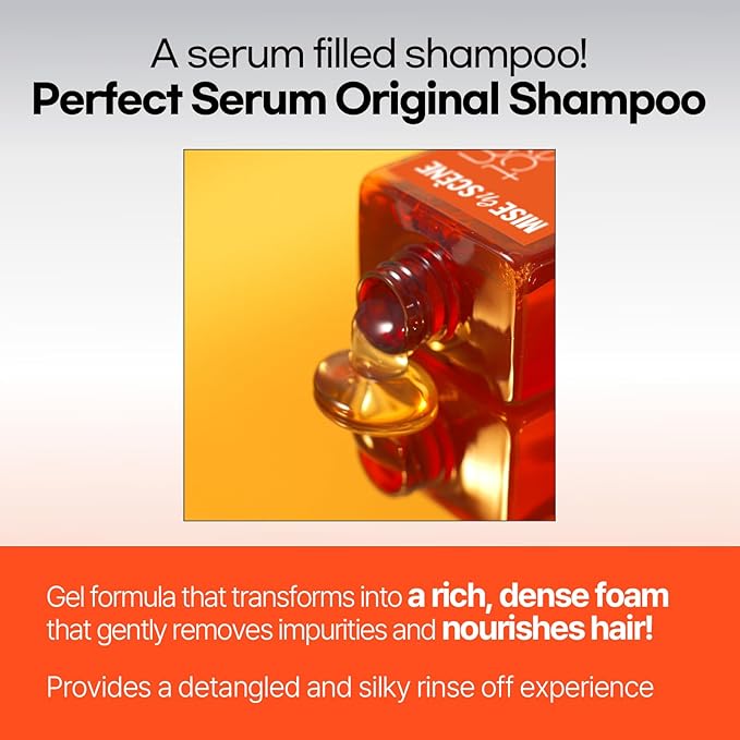 Mise En Scene Perfect Original Serum Hair Care Set | Travel Size Hair Products for Frizzy and Dry | Mini Hair Oil for Heat Protection | Damage Repair Shampoo & Treatment | Gift set for women (3 Count)
