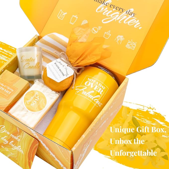 Bath and Body Gift Set for Women, 8 Pcs Vanilla Spa Set Gifts with Tumbler, Birthday Gifts for Women, Unique Gift Ideas for Her, Mom