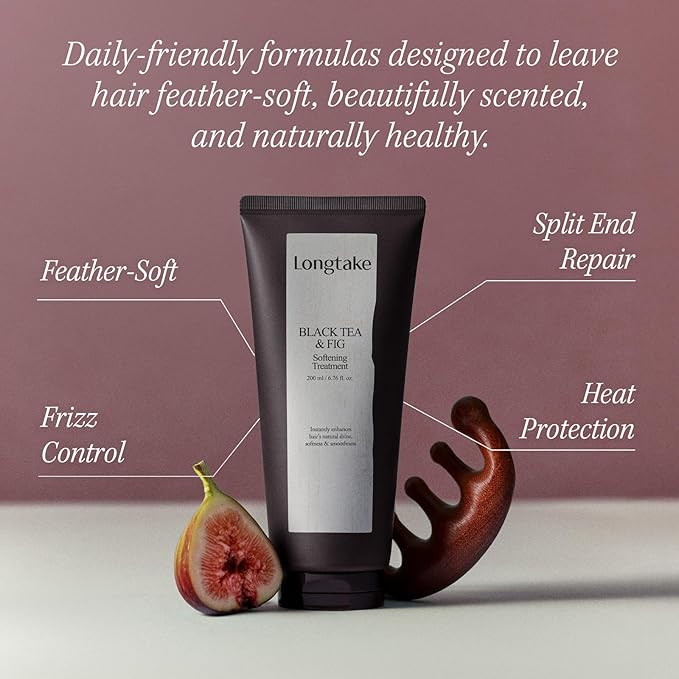 Keratin Treatment - Korean Hair Care for Smoothness, Elasticity | Deep Conditioning, Taming Flyaways | Silk Finish | with Camellia peptides | For All Types (Black Tea & Fig Scent, 6.76 Fl Oz)