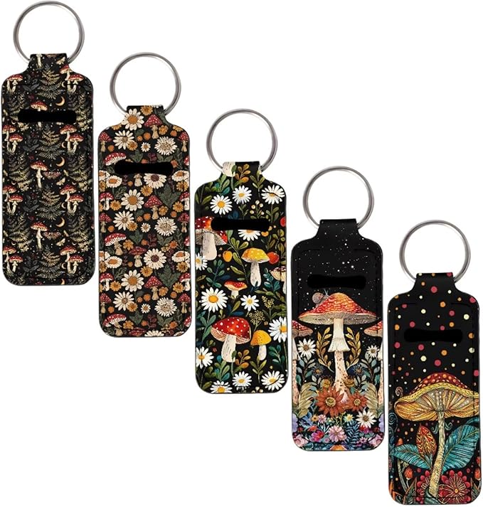 Pensura Chapstick Holder Keychain Fashion 5 Pcs Car Keychain Holder Portable Chapstick Holder Keep from Scratched and Dust