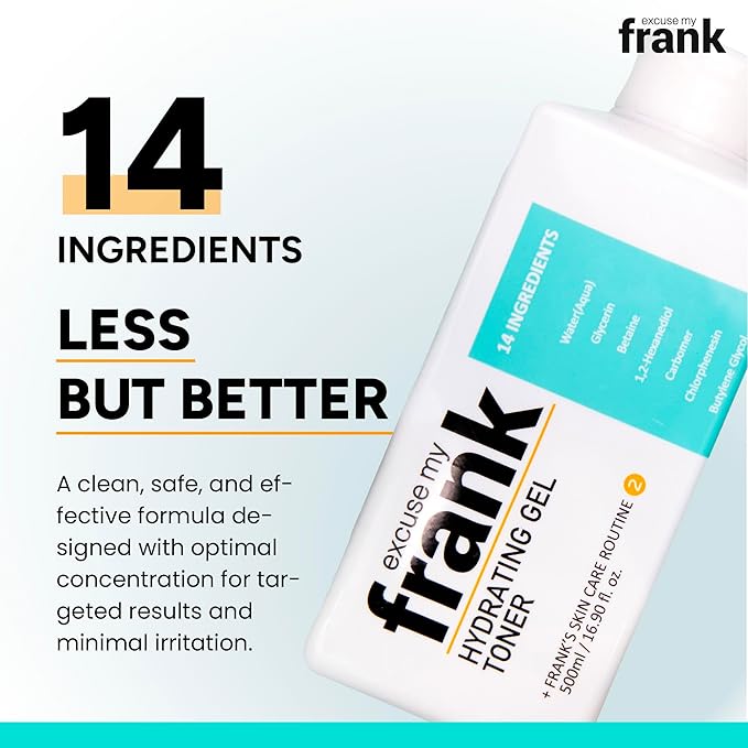 Excuse My Frank Hydrating Gel Toner – Korean Soothing Skincare, Refreshing Moisturizer for Face, Calming Skin, Hydrating, Gentle Facial Toner for Women, All Skin Types (3 Pack)