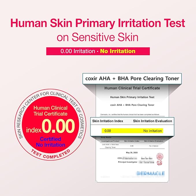 coxir AHA + BHA Pore Clearing Toner l All Skin Types, Purifying, AHA, BHA, Daily Pore Care,k Beauty Skincare,Korean Skincare[150ml,5.07fl.oz]