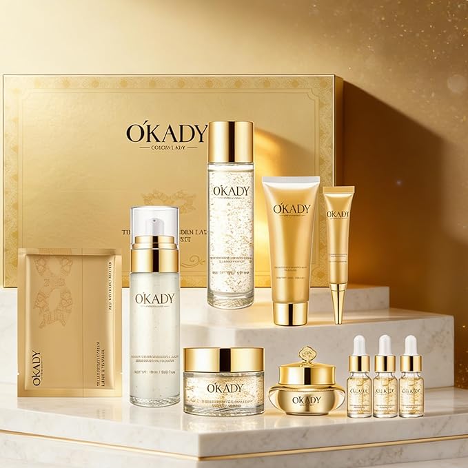 10-Piece Complete Skin Care Set for Women-Hydrating Facial Kit with Cleanser, Toner, 3x Serums, Revitalizing Water, Eye Cream, Face Cream, Primer & Eye Masks - Professional Daily Routine Gift Set