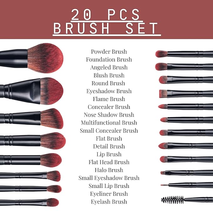 Bolgie 20 Pieces Makeup Brush Set
