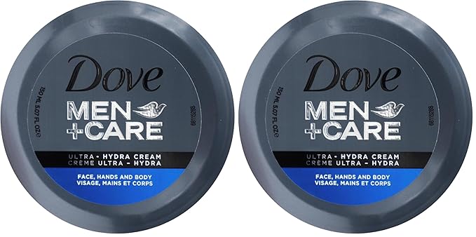 Dove Men+Care Ultra Hydra Cream, Face, Hands and Body care, All Skin Types, 5.07 Oz (Pack of 2)