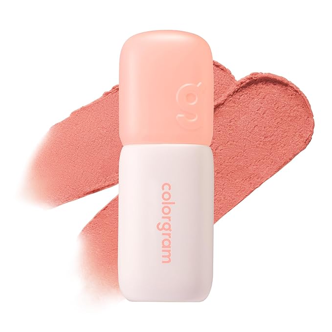 COLORGRAM NUDE BLUR TINT 15 LIGHT APRICOT | K-Beauty Makeup, Soft-Focus Matte Lip Stain, 2-in-1 Lip & Cheek