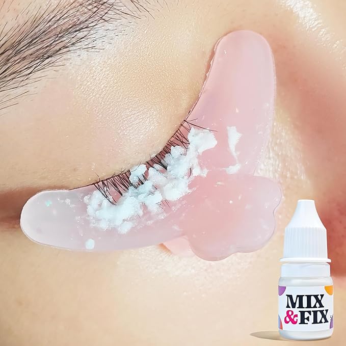PERMANIA Korean Lash Lift Powder, Super Mix Eyelash Perm Solution Achieve Glue-free for Lash Lift, Salon Use (with Lash Revise Pad)