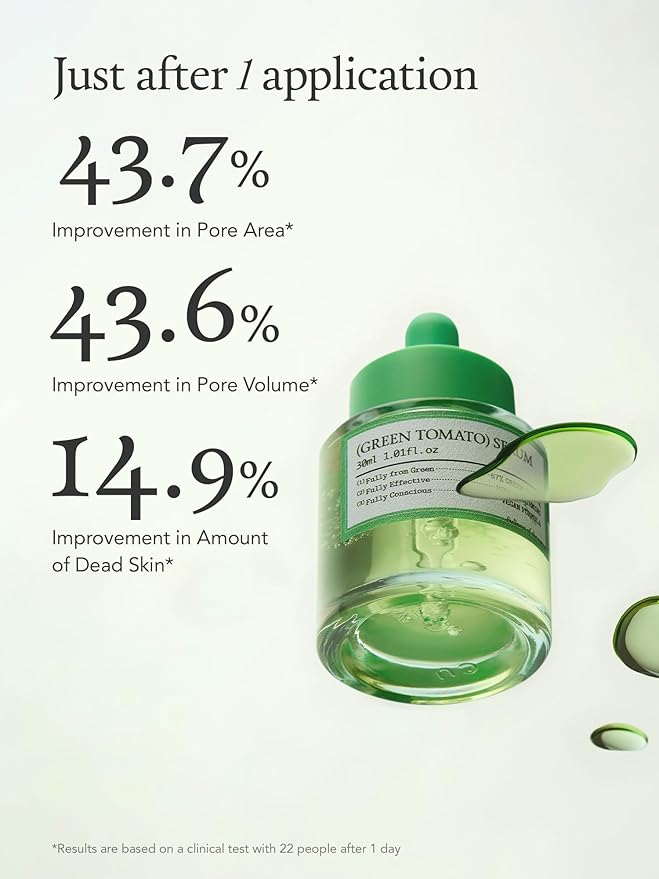Green Tomato Pore Rescue Duo: Instant Pore Minimizing, Blackhead & Sebum Control, Elasticity Boosting, Vegan Sensitive-Skin Korean Skincare, Christmas Gift Stocking Stuffers with Clay Mask Cleanser &