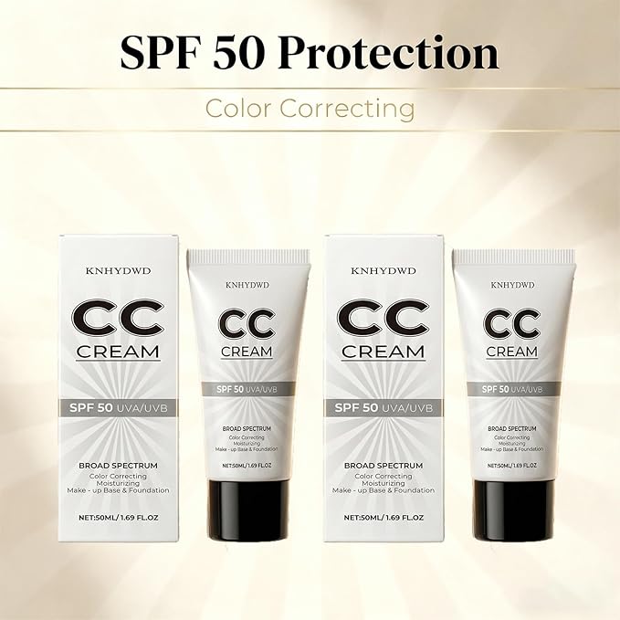 CC Cream for Older Women, 2 Packs Skin Tone Adjusting CC Cream, CC Creams Self Adjusting for Mature Skin, Moisture, For All Skin Types, Lightweight & Hydration, All-in-One Gentle Daily Moisturizer
