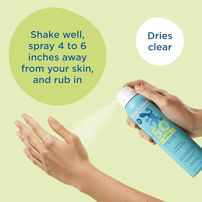 BLUE LIZARD Sunscreen SPF 50+ Spray | Kids | 5 Fl Oz | Pack of 2