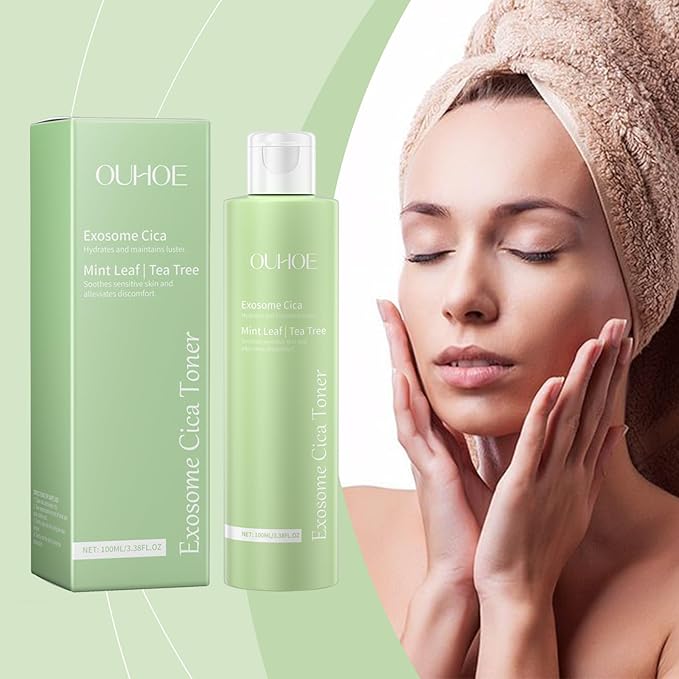 Exosome CICA Soothing Toner with Mint Leaf and Tea Tree, Hydrating Facial Toner with Centella Asiatica Extract, Sodium Hyaluronate, and Peppermint, 100mL/3.38 FL.OZ