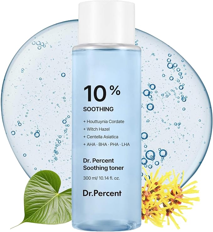 Soothing 10% Toner – Instant Calming Toner with CICA & Heartleaf, Redness Relief, Cooling & Hydration, Strengthens Skin Barrier for Sensitive, Acne-Prone Skin, Korean Skincare, 10.14 fl oz