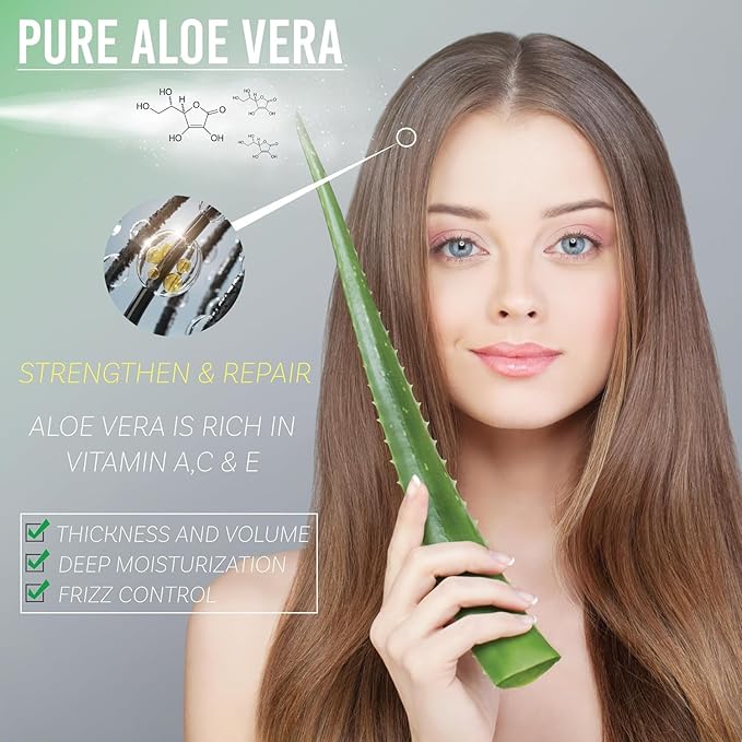 Green Leaf Aloe Vera Spray 8 oz and Aloe Vera Gel 8 oz Bundle for Hair, Skin & Face Moisturizer, Fast Absorption After Sun Care, Sunburn Relief & Solar Recovery