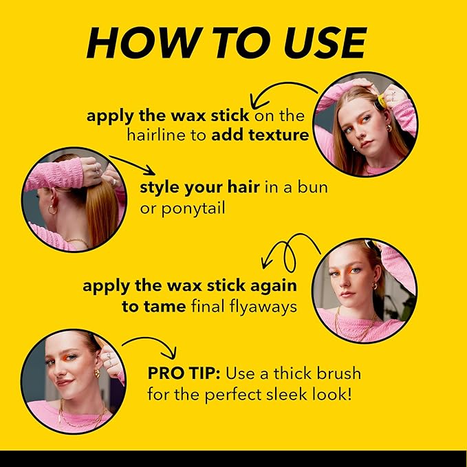 got2b glued on-the-go wax stick, 1.8oz, sleek and slick styles, style your hair without the crunch, helps control frizz