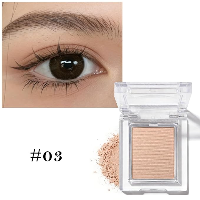 Matte Light Caramel Brown Single Eye Shadow Palette, Neutral Powde Eye Shadow for Women, Eye Brightener Eye Shadow Primers, Monochrome Natural High Pigment Mini Eyeshadow, sombras para ojos